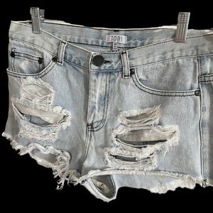 TOBI Distressed Shorts